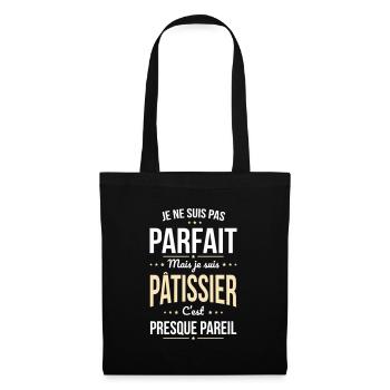 Je ne suis pas parfait mais je suis pâtissier - Sac en tissu - noir - Devant