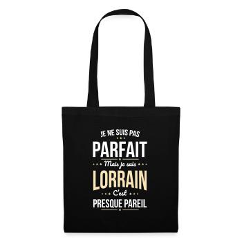 Je ne suis pas parfait mais je suis Lorrain - Sac en tissu - noir - Devant