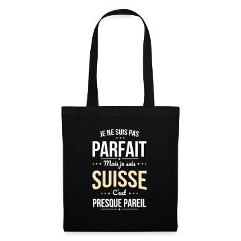 Je ne suis pas parfait mais je suis Suisse - Sac en tissu - noir - Devant