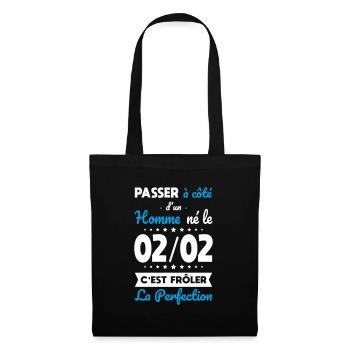 Anniversaire - Né le 2 Février Frôler perfection - Sac en tissu - noir - Devant