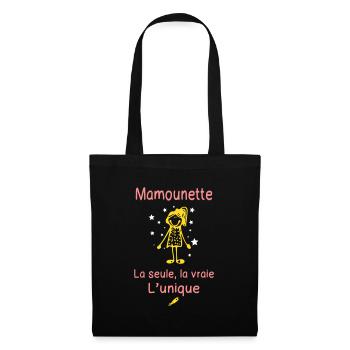 Mamounette la Seule la Vraie l'Unique - Cadeau - Sac en tissu - noir - Devant