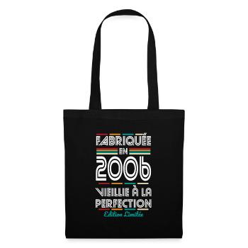 Anniversaire 18 ans - Fabriquée en 2006 - Sac en tissu - noir - Devant