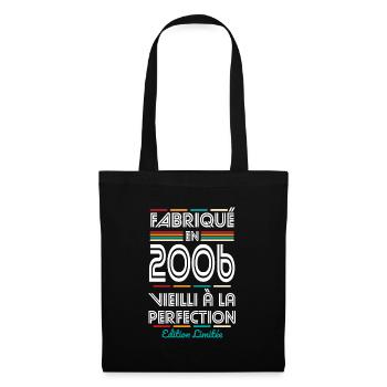 Anniversaire 18 ans - Fabriqué en 2006 - Sac en tissu - noir - Devant