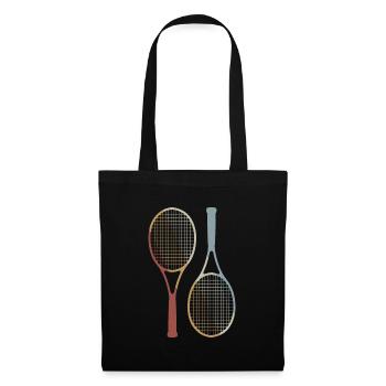 Tennis Retro Style Vintage - Stoffbeutel - Schwarz - Vorne