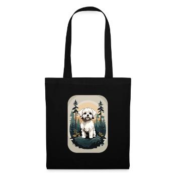 Bichon Havanese Dog in the Forest - Tote Bag - black - Front