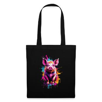 Pig Cool Pig In Colorful and Cool Design - Tote Bag - black - Front