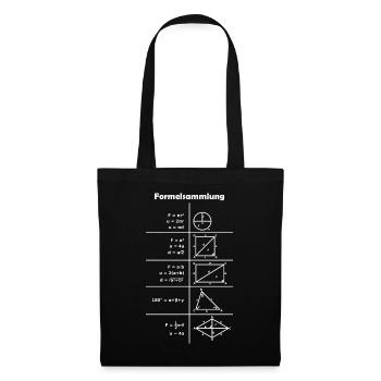 Mathe Formeln Formelsammlung Design Shirt Geschenk - Stoffbeutel - Schwarz - Vorne