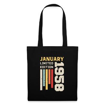 January 1958 - January 1958 Birthday Gift - Tote Bag - black - Front