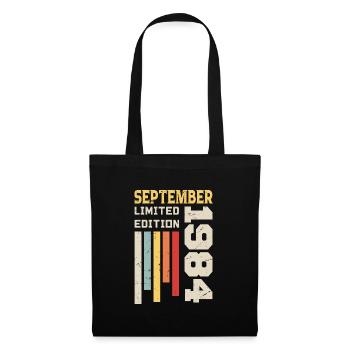 Septembre 1984 Cadeau anniversaire Septembre 1984 - Sac en tissu - noir - Devant