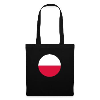 Kreis polnische Flagge Geschenk Polska - Stoffbeutel - Schwarz - Vorne