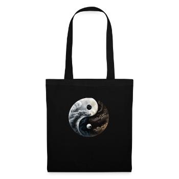 Ying Yang Motiv - Stoffbeutel - Schwarz - Vorne