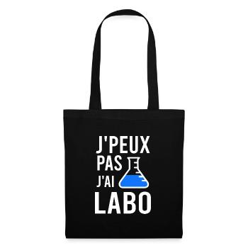 J'peux pas j'ai labo chimiste - Sac en tissu - noir - Devant