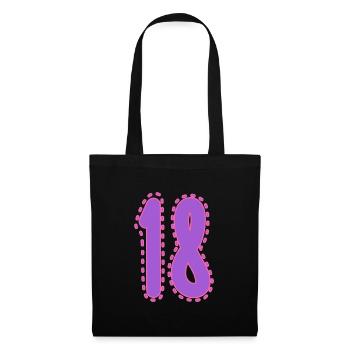 18. 18 YEARS OLD. 18th ANNIVERSARY. 18 BIRTHDAY. - Tote Bag - black - Front
