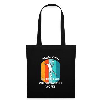 Badminton Badminton Badminton Player Chocolat - Sac en tissu - noir - Devant
