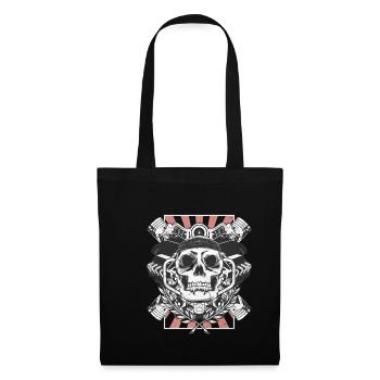 Biker Motrorradfahrer Skull skull - Tote Bag - black - Front