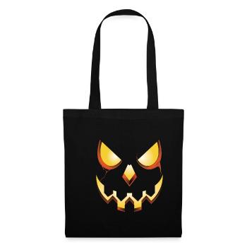 Gruseliges Kürbis Halloween Design - Stoffbeutel - Schwarz - Vorne