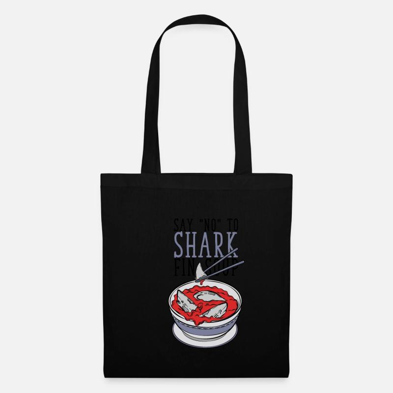 Say No To Shark Fin Soup - Stoffbeutel - Schwarz