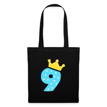 9 crown 9th birthday 9 years - Tote Bag - black - Front