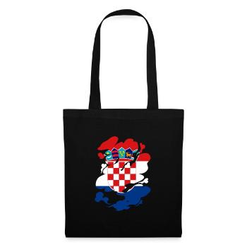 Croatie Drapeau Adriatique Zagreb Drapeau croate - Sac en tissu - noir - Devant
