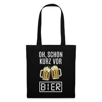 Bier Bierkrug Bierzelt Biergarten Biertrinker Fun - Stoffbeutel - Schwarz - Vorne