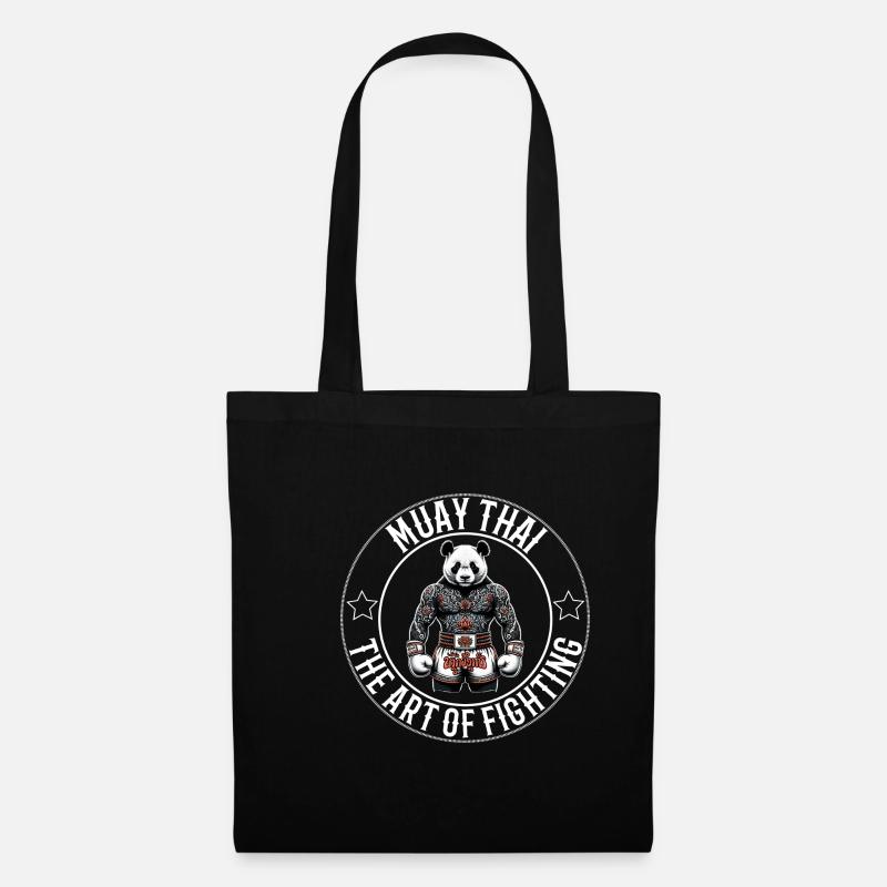 Muay Thai panda - Kampfkunst panda Thai Boxen - Stoffbeutel - Schwarz