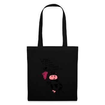 humour alcool raisin boire bretagne vache raisin1 - Sac en tissu - noir - Devant