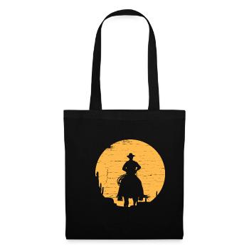 Country Western Wilder Westen Cowboy - Stoffbeutel - Schwarz - Vorne