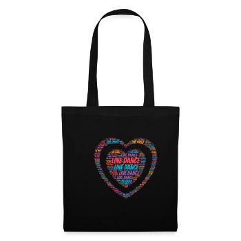 Line dance - Line Dancing Heart Geschenk T-Shirt - Stoffbeutel - Schwarz - Vorne
