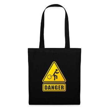 Danger de pet - Sac en tissu - noir - Devant
