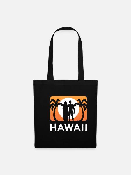Hawaii Surfen Surfer Gift - Stoffbeutel - Schwarz