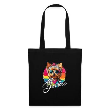 Cute Yorkshire Terrier Yorkie on the Color Wheel - Tote Bag - black - Front