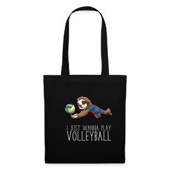 Volleyball-Faultier - Ich will nur Volleyball - Stoffbeutel - Schwarz - Vorne