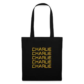 Charlie als Vorname - Stoffbeutel - Schwarz - Vorne