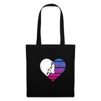 Bouldering Heart Girl Climbing - Tote Bag - black - Front