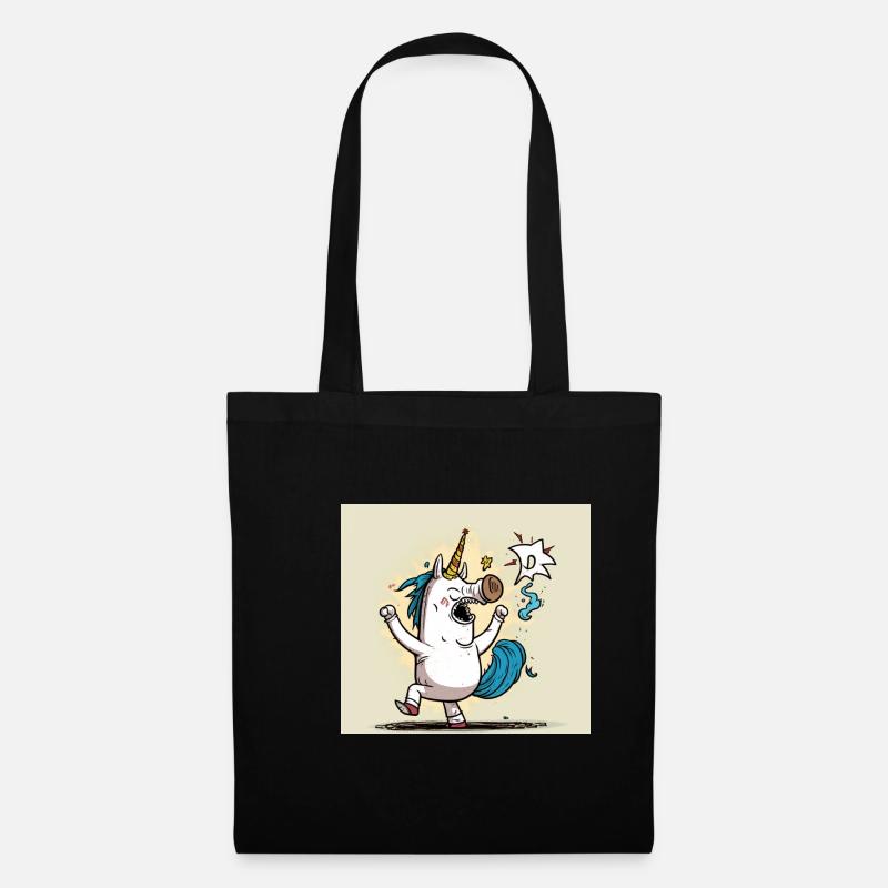 Comic Unicorn! Gift idea, funny - Tote Bag - black