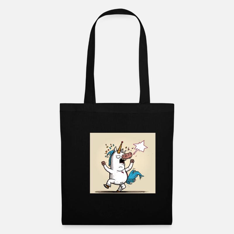Einhorn Comic! Geschenkidee - Stoffbeutel - Schwarz