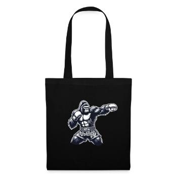 Starkes Muay Thai Gorilla Thai Boxen und Kickboxen - Stoffbeutel - Schwarz - Vorne