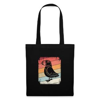 Puffin Papageitaucher Papageientaucher Retro - Stoffbeutel - Schwarz - Vorne
