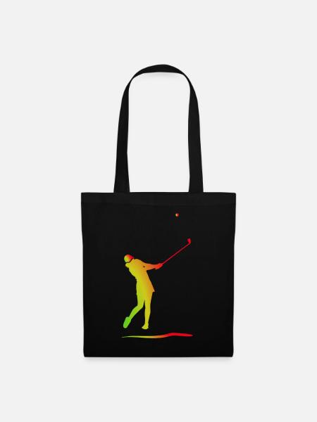 Golferin Golf Geschenk - Stoffbeutel - Schwarz