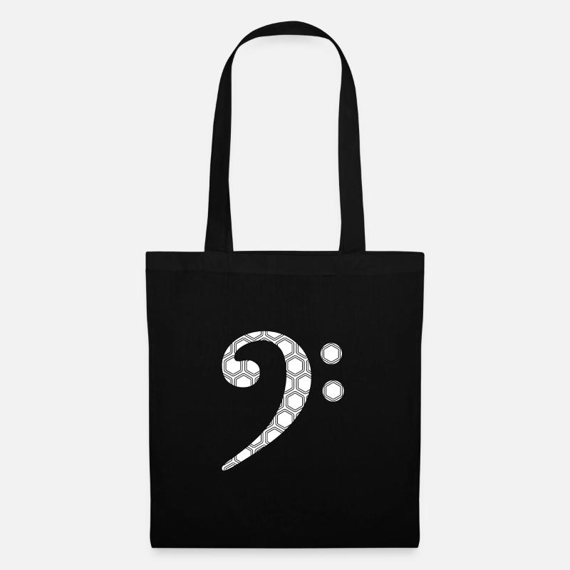 Bass clef with polygon pattern - Tote Bag - black