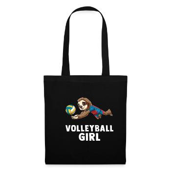 Volleyball Girl Cute Sloth Girls - Faultier gräbt - Stoffbeutel - Schwarz - Vorne