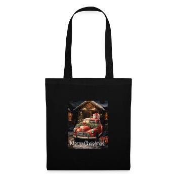 Fun Cute Retro Christmas Classic Style Motor Car - Tote Bag - black - Front