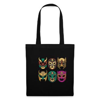 Masken der Legenden - Retro Lucha Libre - Stoffbeutel - Schwarz - Vorne