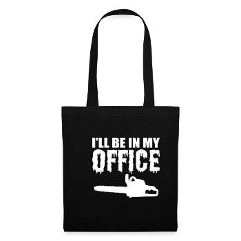 Mein Büro Bauarbeiter Gift - Stoffbeutel - Schwarz - Vorne