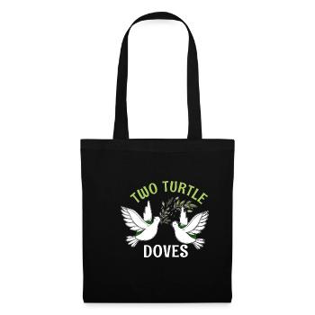 Two Turtle Dove Christmas cute birds great - Tote Bag - black - Front