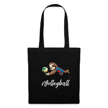 Liebe Volleyball - Niedliches Volleyball-Faultier - Stoffbeutel - Schwarz - Vorne