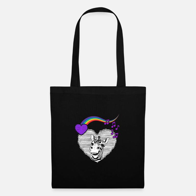 LGTB Zebra Regenbogen pride queer Zebrafell - Stoffbeutel - Schwarz