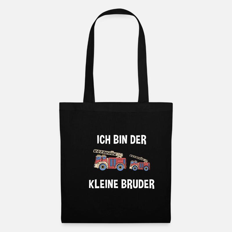 Feuerwehr Kleiner Bruder - Geburt Ich bin der - Stoffbeutel - Schwarz