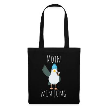 Moin min Jung - Stoffbeutel - Schwarz - Vorne
