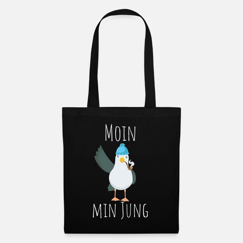 Moin min Jung - Stoffbeutel - Schwarz